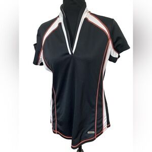 Cutter & Buck Women's Black Jersey with White and Orange Accents